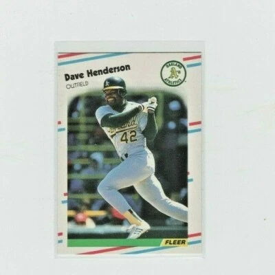 1988 Fleer Update Baseball Card Oakland A's Athletics Dave Henderson RC  #U53 - Image 1 of 2