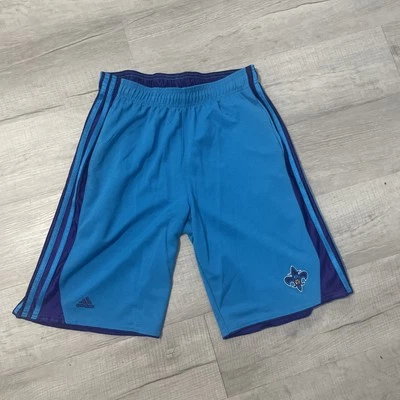 New Orleans Hornets RARE Teal “Fleur de Bee" Embroidered Adidas Shorts Sz Large - Image 1 of 4
