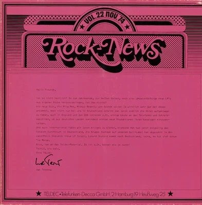 Various - Rock-News Vol.22 November 74 White Label Promo NM/VG+-NM - Bild 1 von 3