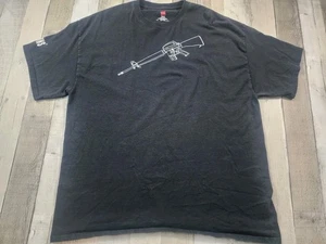 Camiseta negra descolorida con gráfico de rifle Badguns M16 para hombre XL Hanes - Imagen 1 de 5