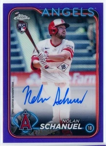 2024 Topps Chrome Purple Refractor Auto AC-NS Nolan Schanuel /250 RC Angels - Picture 1 of 10