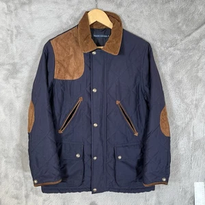 Chaqueta acolchada Ralph Lauren para mujer mediana azul marino parches de gamuza - Imagen 1 de 6