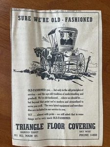 Triangle Floor Covering 1958 Newspaper Ad Clipping Elkhart Indiana - Picture 1 of 5