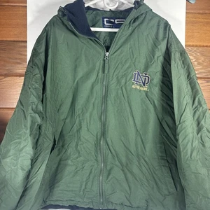 Giacca irlandese da combattimento vintage Notre Dame XL Crable abbigliamento sportivo pile con cappuccio... - Foto 1 di 11