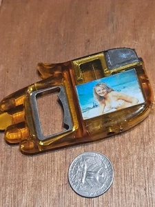 Vtg Novelty Bikini Pin Up Hand Lighter Holographic Opener For Parts/repair K49 - Picture 1 of 9