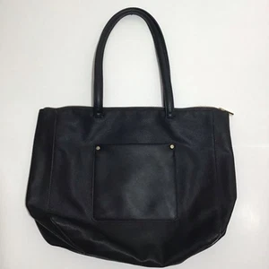 A New Day Tote Shoulder Handbag Black Faux Pebbled Leather Pockets - Picture 1 of 10