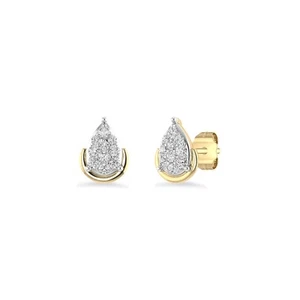 Teardrop Shape Earrings, 0.090 Ctw Natural Diamond Stud Earrings Fashion Studs - Picture 1 of 4