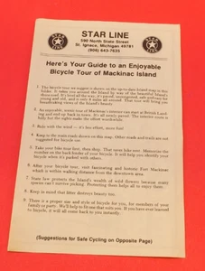 Vintage Star Line Mackinac Island Bicycle Tour Map - Picture 1 of 1