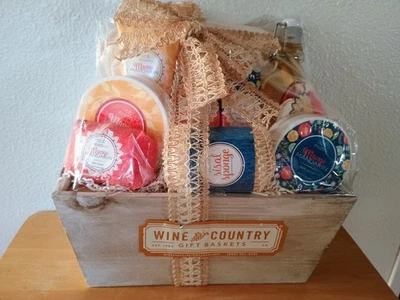 Cesta de regalo descontinuada Wine Country mango mandarina temática - nueva Foto 1 de 4