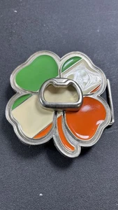 4 Leaf Clover Belt Buckle With Bottle Opener - Picture 1 of 5