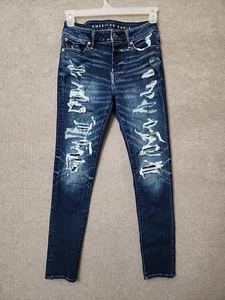 Jeans skinny sportivi American Eagle Airflex 360 uomo 30x32 blu invecchiato - Foto 1 di 11