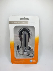 AT&T Car Charger with USB Port Universal Micro-USB Connector New - Picture 1 of 3