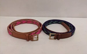 Cintura donna 2 J Crew piccola viola verde marrone rosa surcingingle sottile etnica donna - Foto 1 di 6