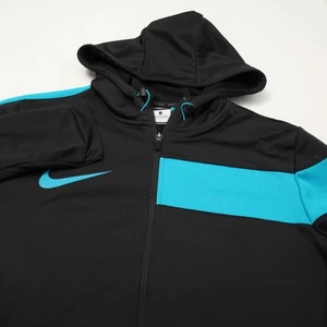Nike Therma-Fit Fußballjacke Herren Large durchgehender Reißverschluss Kapuze authentisches Polyester - Bild 1 von 14