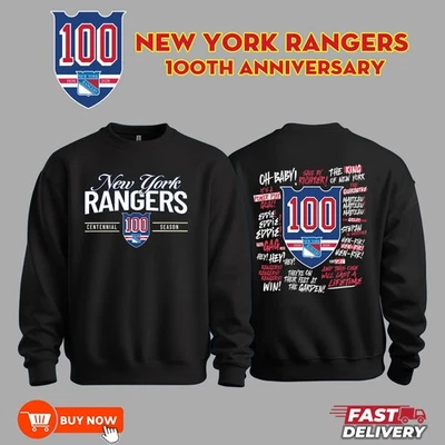 Sudadera de dos caras 100 aniversario de los New York Rangers - a todo color, talla completa Foto 1 de 4