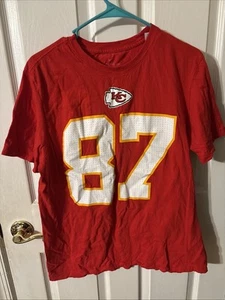 Travis Kelce Kansas City Chiefs NFL #87 T-shirt Jersey Size L Nike - Picture 1 of 3