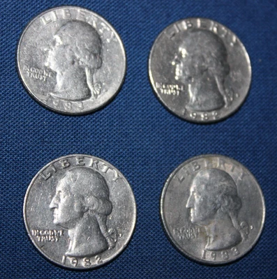 1983 PD + 1982 PD Washington Quarter from a roll 25C - Image 1 of 2