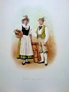 1896 SVIZZERA COSTUMI WAADT WINZER & WINZERIN - Imagen 1 de 1