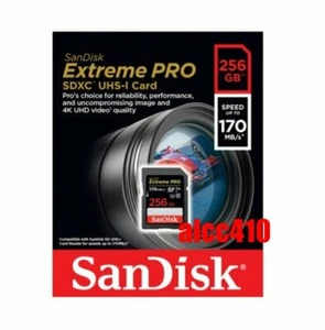 Sandisk Extreme Pro 256GB SD SDXC Memory Card 170MB/s UHS-I Class 10 U3 4K E - Picture 1 of 1