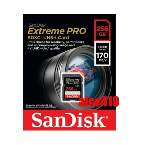 Sandisk Extreme Pro 256GB SD SDXC Memory Card 170MB/s UHS-I Class 10 U3 4K E - Image 1 of 1