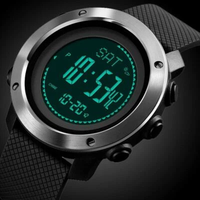 Mens Digital Army Sport Watch Waterproof Thermometer Altimeter Barometer Compass - image 1 of 4