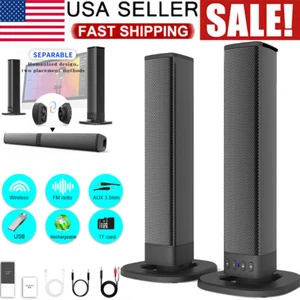 Bluetooth Soundbar TV Home Lautsprecher System Wireless Subwoofer 3D Surround Sound - Bild 1 von 13