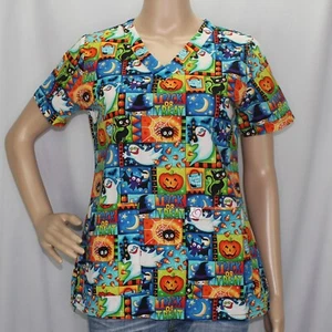 Halloween Motto Kurzarm Pfirsiche Uniformen kleines Peeling Top Trick or Treat - Bild 1 von 11