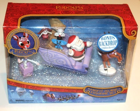 SEALED Rudolph Misfit Island Toys Figurine Set Rankin Bass TV Show MISB MISP Cover