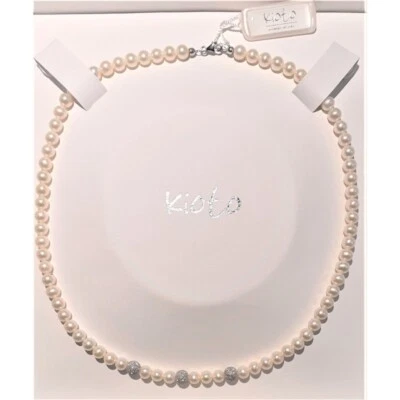Collana Donna Kioto 198BS In Perle Di Acqua Dolce E Sfere In Oro Bianco - Immagine 1 di 4
