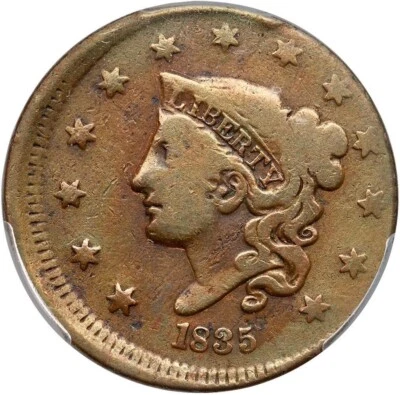 1835 N-16 R-2 PCGS VG 10 Matron or Coronet Head Large Cent Coin 1c - Image 1 of 3