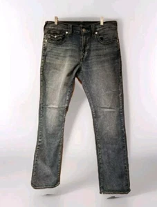 True Religion Herrenjeans 34" Ricky Straight Pattentasche blau Denim - Bild 1 von 9