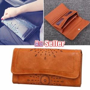 Ladies Boho Long Purse Handbag Card Holder Phone Women Leather Wallet Clutch Bag - Picture 1 of 13