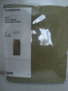 IKEA PUDERVIVA Twin size Green Duvet Cover only Linen for Single Bed - NEW - Picture 1 of 5