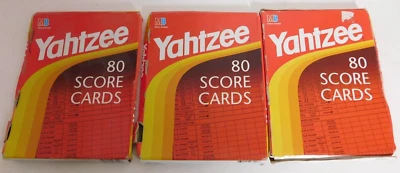 YAHTZEE Game Score Pads 3 packs x 80 sheets Milton Bradley E6100 Hasbro 1996 - Image 1 of 3