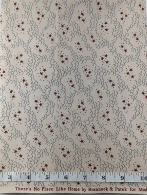 There's No Place Like Home Brannock Patek Moda 1yd Stars Cotton Quilt Fabrics - Image 1 of 3