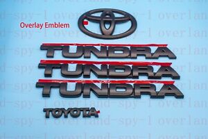  For 2007-2013 Toyota Tundra Matte Black Badges tailgate 5 PCS Overlay Emblem