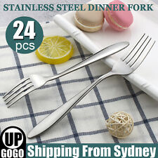 24PCS Thick Stainless Steel Dinner Forks 19.5cm Kitchen Tableware Cutlery Glossy
