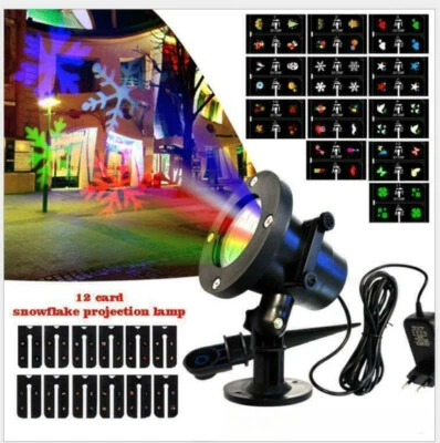 48 Pattern Projector Light LED Laser Film Moving Outdoor Landscape Colorful Lamp - Image 1 of 4