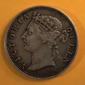 1899 Straits Settlements, 20 Cents / 0.2 Dollar  Silver Coin, Malaysia/Singapore - Bild 1 von 4