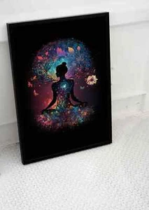 TRIPPY PSYCHEDELIC MEDITATION POSTER PRINT FLOWERS ART SIZE A3 A4 A2 A1 - Picture 1 of 1