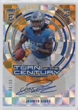 2023 Donruss Elite Turn of the Century Orange /99 Jahmyr Gibbs Rookie Auto RC