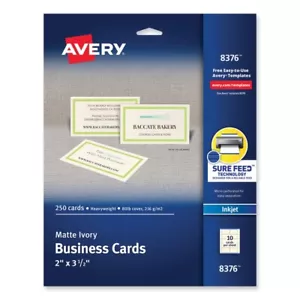 Avery 8376 Microperforated Business Cards (250 CRD, 10/SHT, 25 SHT/PK) New - Picture 1 of 8