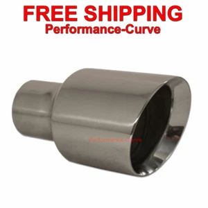 Stainless Steel Exhaust Tip Double Wall Angle 3" Inlet - 5" Outlet - 9" Long - Picture 1 of 2
