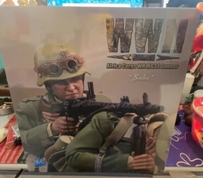 In Stock New DID D80158 German Africa Corps DAK WH MG34 Gunner – Bialas 1/6 Toy - Image 1 of 4