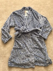 M&S Fleece Animal Print Short Dressing Gown - Blue Mix - XL - BNWT - Picture 1 of 4