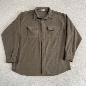 Vintage J Crew Fleece Shacket Mens XLT Tall Beige Gray Oarsman Button Up Shirt - Picture 1 of 9