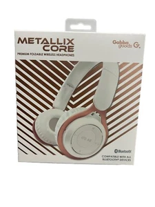 Cuffie premium pieghevoli wireless/micro SD oro rosa e bianco di Gabba Goods - Foto 1 di 5