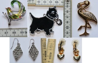 Anhänger Terrier Esprit Broschen Ohrclips Herz Vogel Phoenix Ohrstecker silbern - Bild 1 von 4