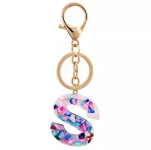 Multicolor A-Z Initial Letter Resin Keychain Cute Premium Bag Charm Gift - Picture 1 of 6