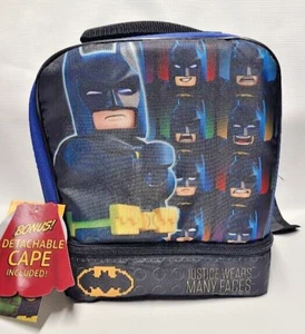 Thermos Lego Batman Dual Compartment Soft Lunch Kit Attached Cape NEW - Picture 1 of 5